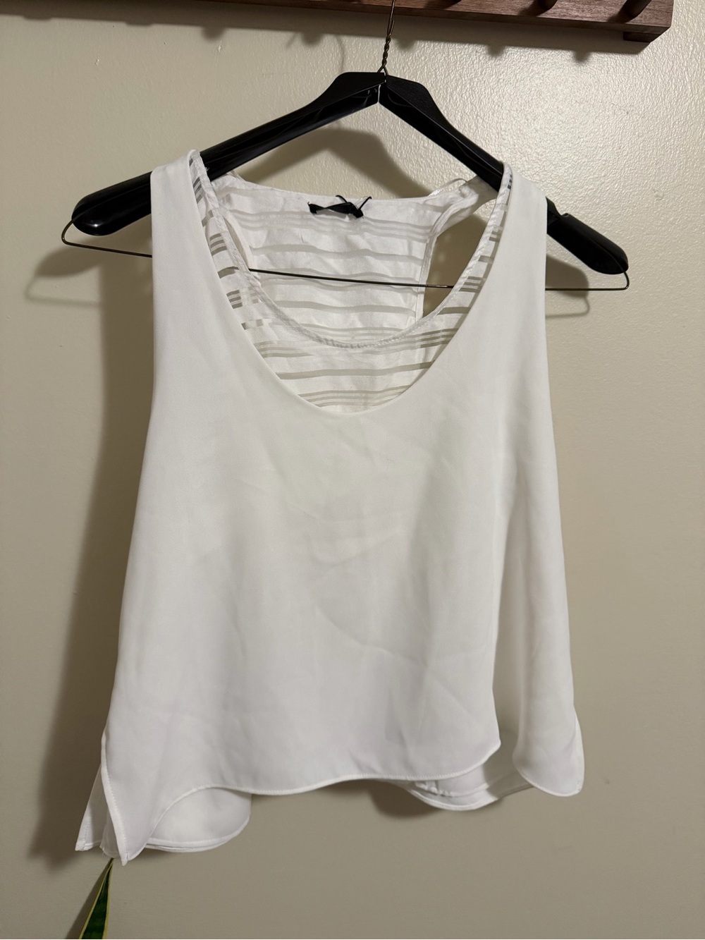 ZARA White Sleeveless Layered Tank Top